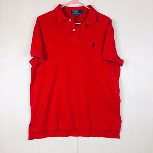 POLO GOLF RALPH LAUREN Men's Red Solid Short Sleeve Soft Cotton Shirt XL